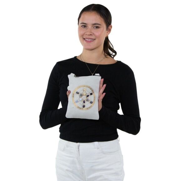 Sacred Geometry Crystal Grid Anxiety Cross Body Bag - Picture 4 of 8